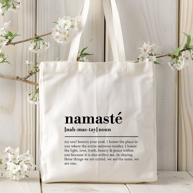 Namaste definition Yoga Modern Minimal Meditation Tygkasse (Skapare uppladdad)