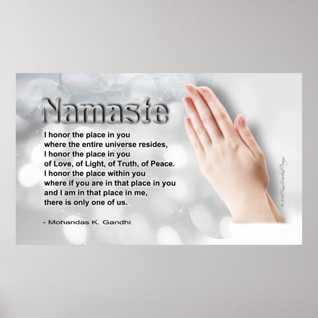 Namaste Dikt (honoring Global Oneness Day) Poster (Framsidan)