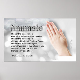 Namaste dikt (som hedrar global enhetdag) poster