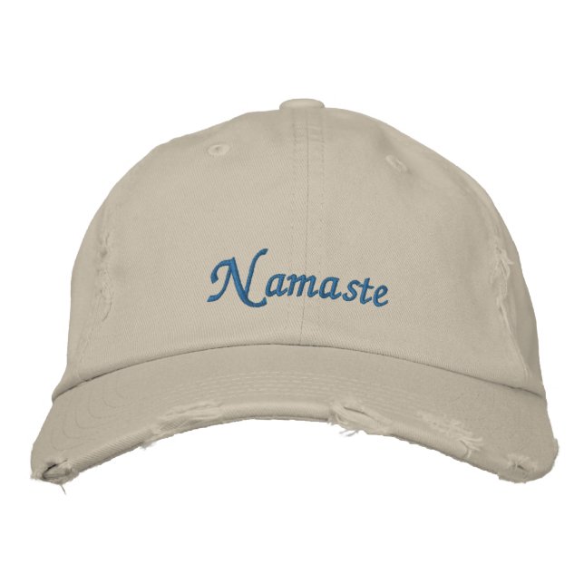 Namaste Distress Hat Broderad Keps (Framsida)