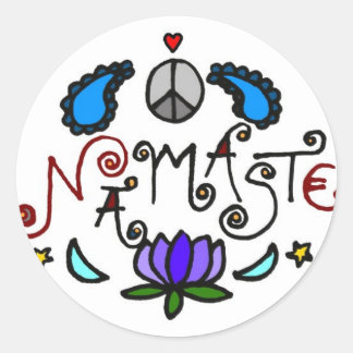 Namaste Doodles Runt Klistermärke