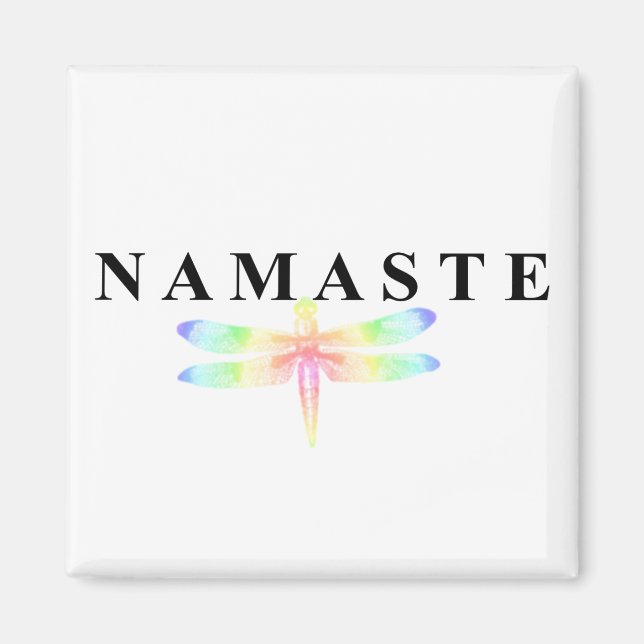 Namaste Dragonfly Square Magnet (Framsidan)