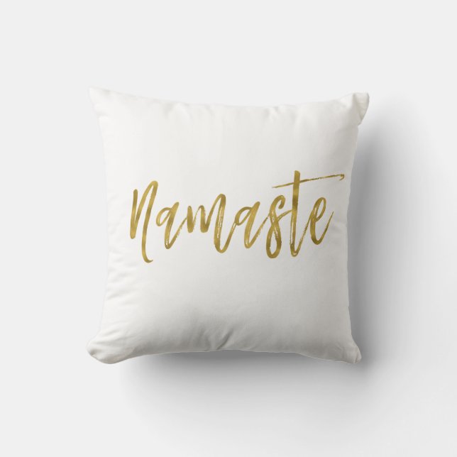 Namaste Faux Gold Foil Pillow Kudde (Framsida)