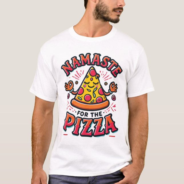 Namaste för Pizza - Funny Yoga T Shirt (Framsida)