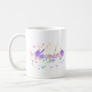 Namaste för Yoga Akvarell Rosa Mauve Gul Blå Kaffemugg