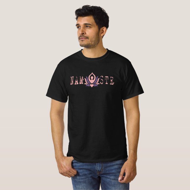 Namaste för Yoga Meditation Älskare Flor de Lotus T Shirt (Hel framsida)