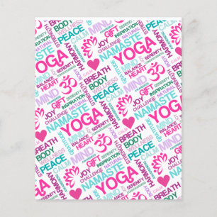 Namaste, fred och harmoni Rosa YOGA Mönster Flygblad