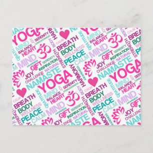 Namaste, fred och harmoni Rosa YOGA Mönster Vykort