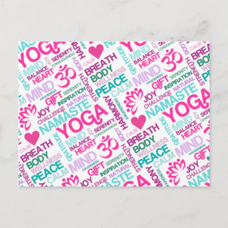 Namaste, fred och harmoni Rosa YOGA Mönster Vykort