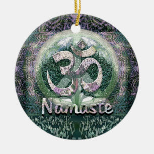 Namaste fredsymbol julgransprydnad keramik
