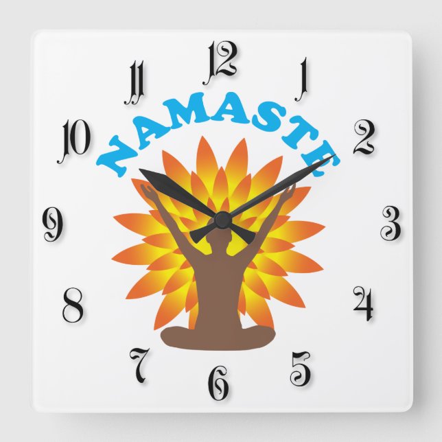 Namaste Fyrkantig Klocka (Framsida)