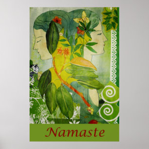 Namaste Grönt Goddesses 24-tums x 36-tums Poster