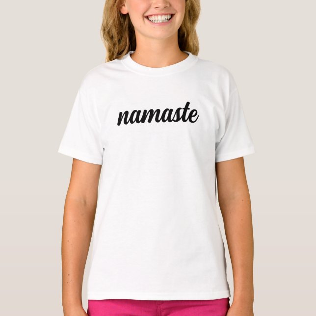 Namaste Hälsning Andlig-mediteter T Shirt (Framsida)