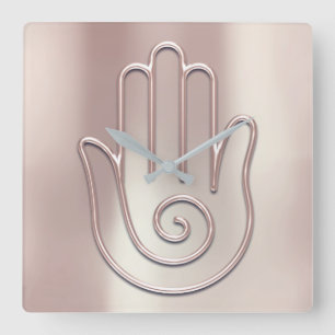 Namaste Hälsning Urban Joga Rosa Pearl Hej Hand Fyrkantig Klocka