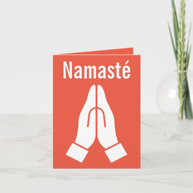 Namasté händer tillsammans hälsning digital nedlad helgkort (Framsida)