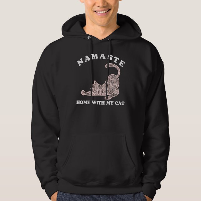 Namaste hem med mitt katt Yoga för kvinnor Hoodie (Framsida)