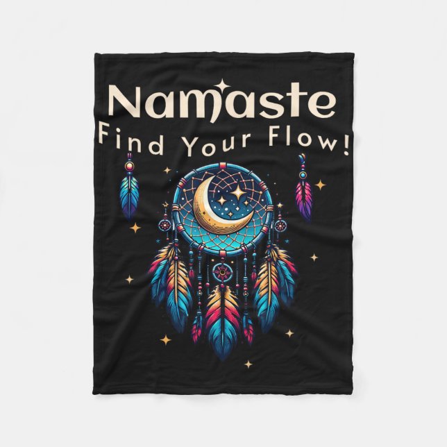 Namaste Hitta Din Flöde Halvmåne Drömfångare  Fleecefilt (Framsidan)