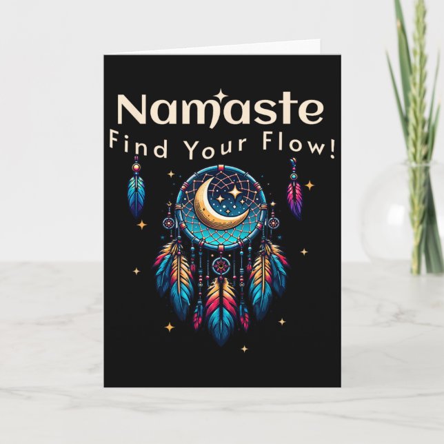 Namaste Hitta Din Flödes Halvmåne Drömfångare  Kort (Framsida)
