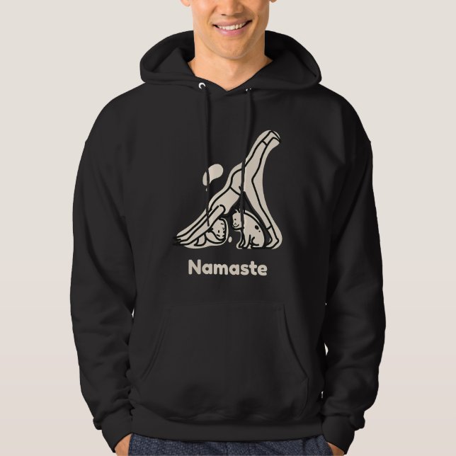 Namaste Hund Yoga Hoodie (Framsida)