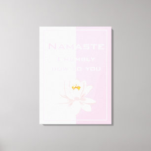Namaste i Rosa & vit Canvastryck