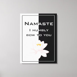 Namaste i svartvitt canvastryck