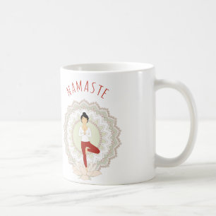 Namaste i träd poserar - den YogaAsana muggen Kaffemugg