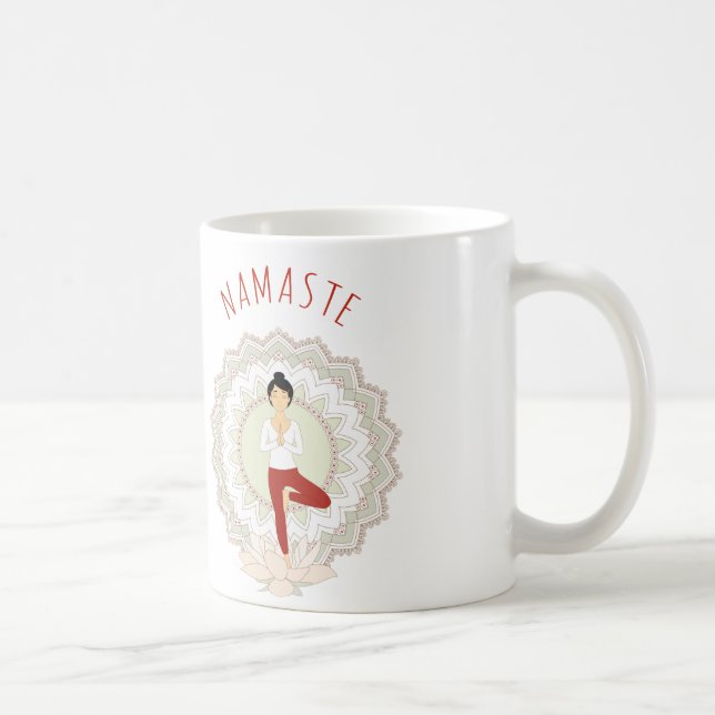 Namaste i träd poserar - den YogaAsana muggen Kaffemugg (Höger)
