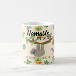 NAMASTE IN BED Cute SLOTH Yoga MUGG Personlig