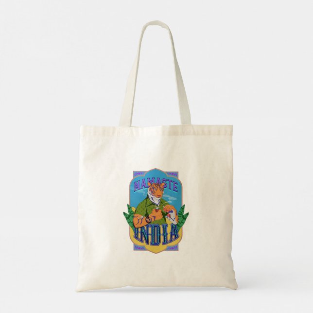 Namaste Indien Tiger Totebag Tygkasse (Baksida)