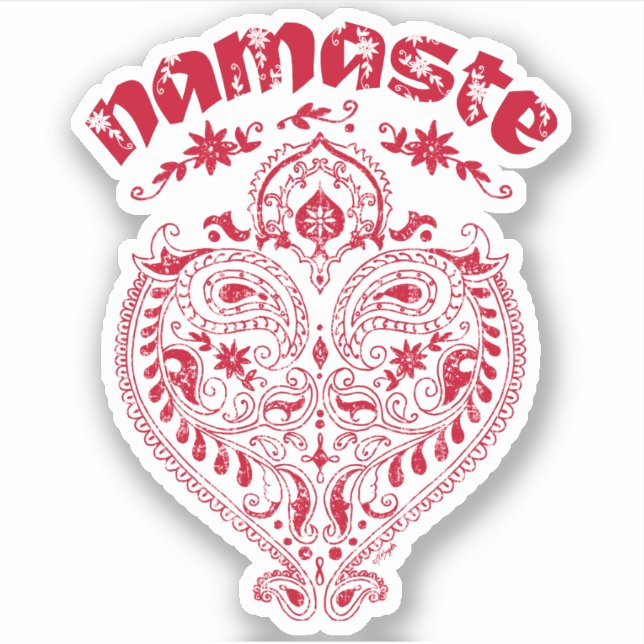 Namaste indisk hjärta klistermärken (Framsida)