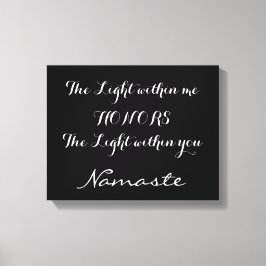 Namaste inspirationslyvit svartvit typografi canvastryck