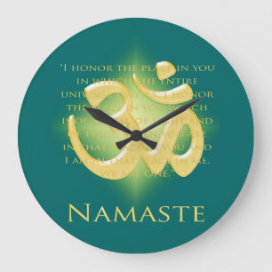Namaste - jag böjer mig för dig (i grönt) stor klocka