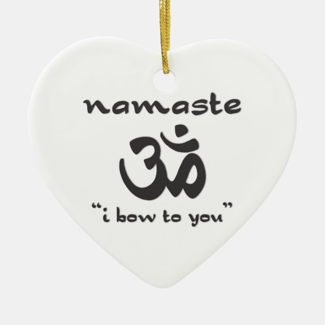 Namaste - jag böjer mig för dig julgransprydnad keramik (Framsidan)
