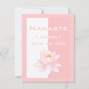 Namaste - jag böjer mig ödmjukt för dig (rosa) inbjudningar