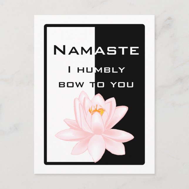 Namaste - jag böjer mig ödmjukt för dig vykort (Framsida)