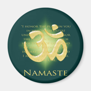 Namaste - jag bugar för dig (i grönt) magnet