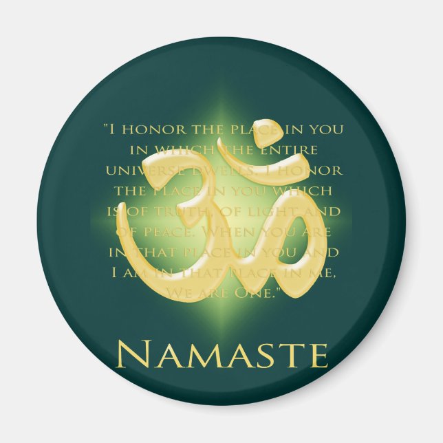 Namaste - jag bugar för dig (i grönt) magnet (Framsidan)