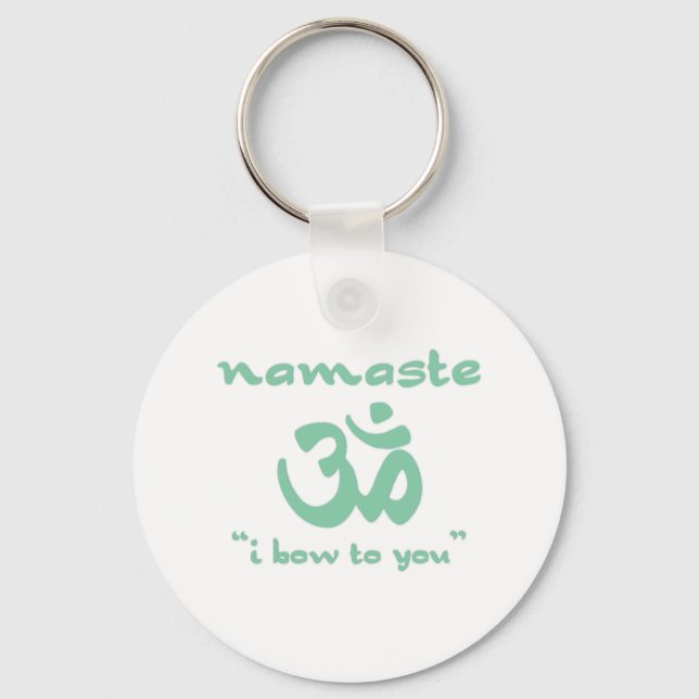 Namaste - jag bugar för dig (i grönt) nyckelring (Framsida)