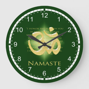 Namaste - jag bugar till dig (i grönt) stor klocka