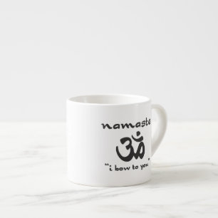Namaste - jag bugar till dig (i svart) espressomugg