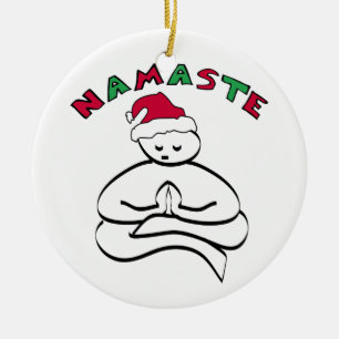 Namaste jul-buddha-prydnad julgransprydnad keramik
