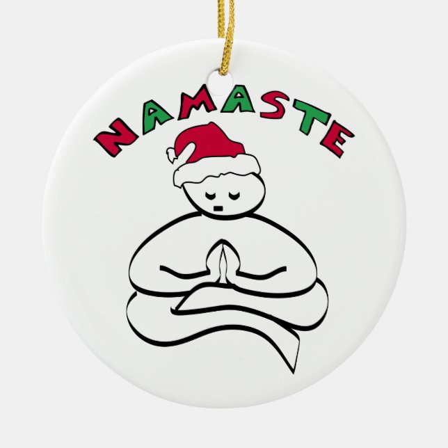 Namaste jul-buddha-prydnad julgransprydnad keramik (Framsidan)