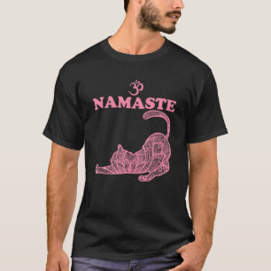 Namaste Kat Yoga Pose Om Symbol Funny Yoga Gift Fo T Shirt