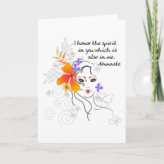 Namaste kvinnogåva kort (Framsida)