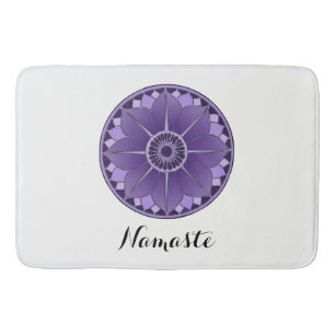 NAMASTE Lila Flower Andlig Lotus Mandala Badrumsmatta