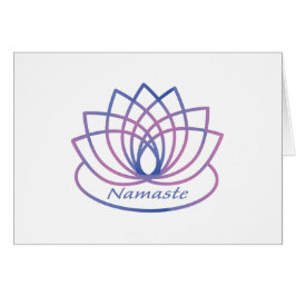 Namaste Lila och Rosa Lotus Flower OBS Kort