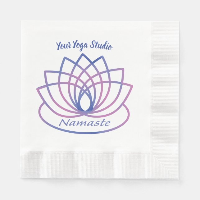Namaste Lila och Rosa Lotus Flower Pappersservett (Framsidan)
