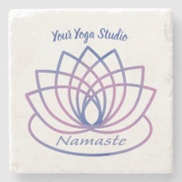 Namaste Lila och Rosa Lotus Flower Stenunderlägg