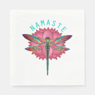Namaste Lotus Dragonfly Yoga Pappersservett