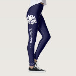Namaste Lotus Flower Modern Personlig Namn Leggings<br><div class="desc">Namaste Lotus Flower Modern Personlig Namn Sports Fitness Yoga Leggings har en lotus-blomma med texten "namaste" i det moderna handskrivna kalligrafiskriptet och personlig med ditt namn. Perfektens gåva till vänner och familj för födelsedag,  jul,  Mors dag,  bästa vänner,  yoga älskare,  träning och sport. Designad av © Evco Studio www.zazzle.com/store/evcostudio</div>